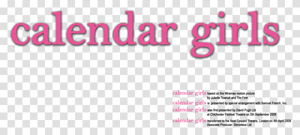 Calendar Girls Logo Pink Hr Just Text Graphics, Alphabet, Number, Word Transparent Png
