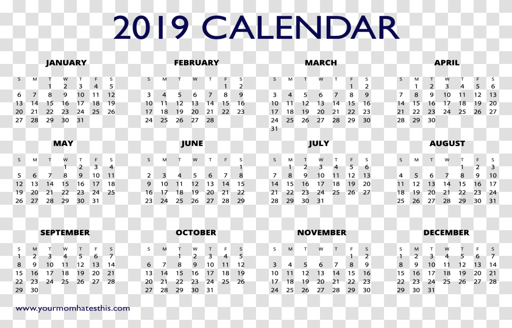 Calendar Image 2019 Printable Calendar One Page, Legend Of Zelda, World Of Warcraft, Gray Transparent Png