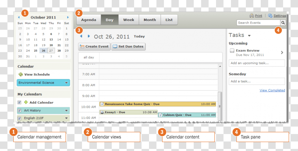 Calendar Is Comprised Of Four Interface Elements, File, Webpage, Monitor Transparent Png