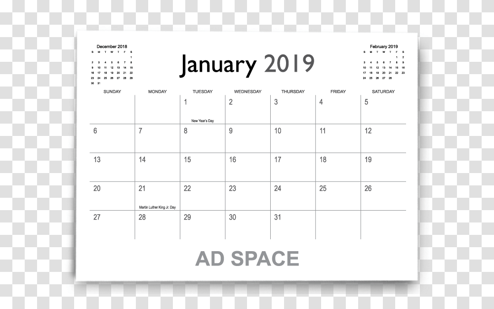 Calendar Template Transparent Png