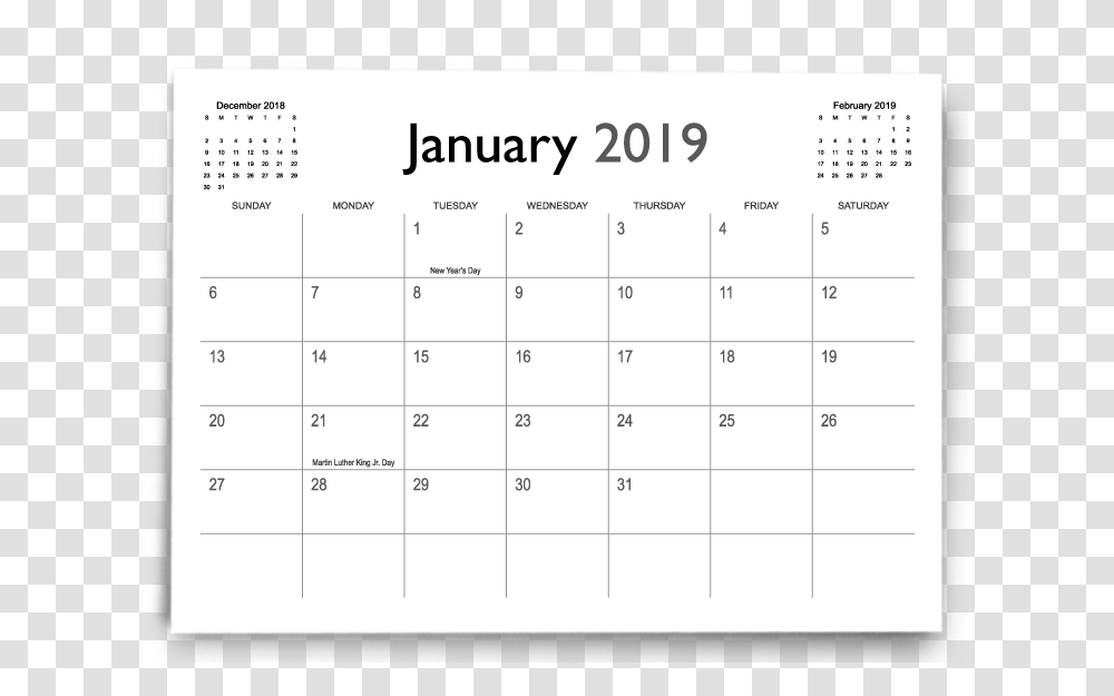 Calendar Template Transparent Png