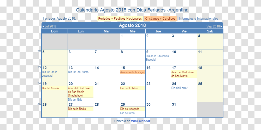 Calendario Argentina Agosto Holidays In October 2019 Transparent Png