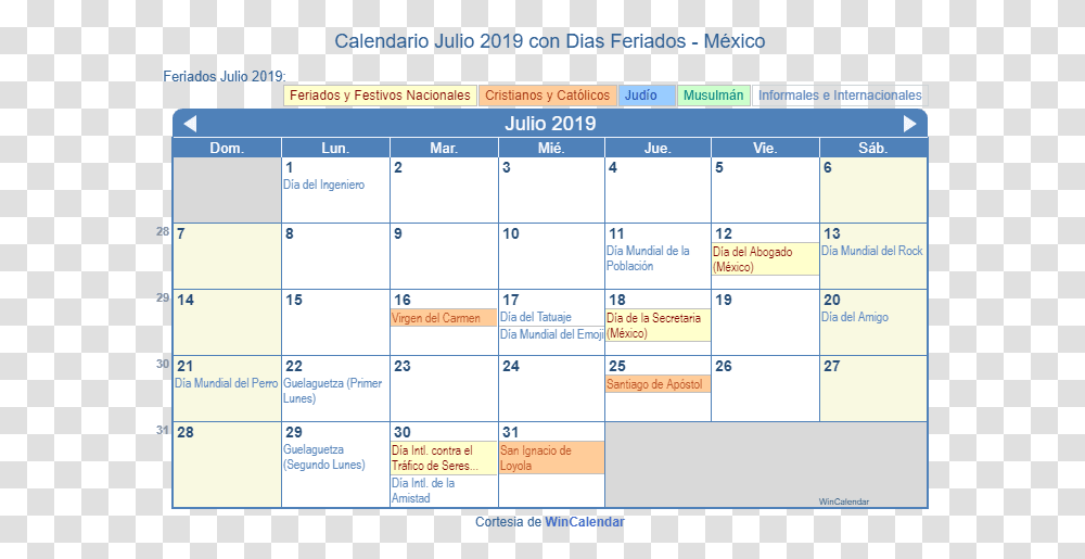 Calendario Mxicano Julio 2019 En Formato De Imagen April 2020 Holidays, Monitor, Screen, Electronics Transparent Png