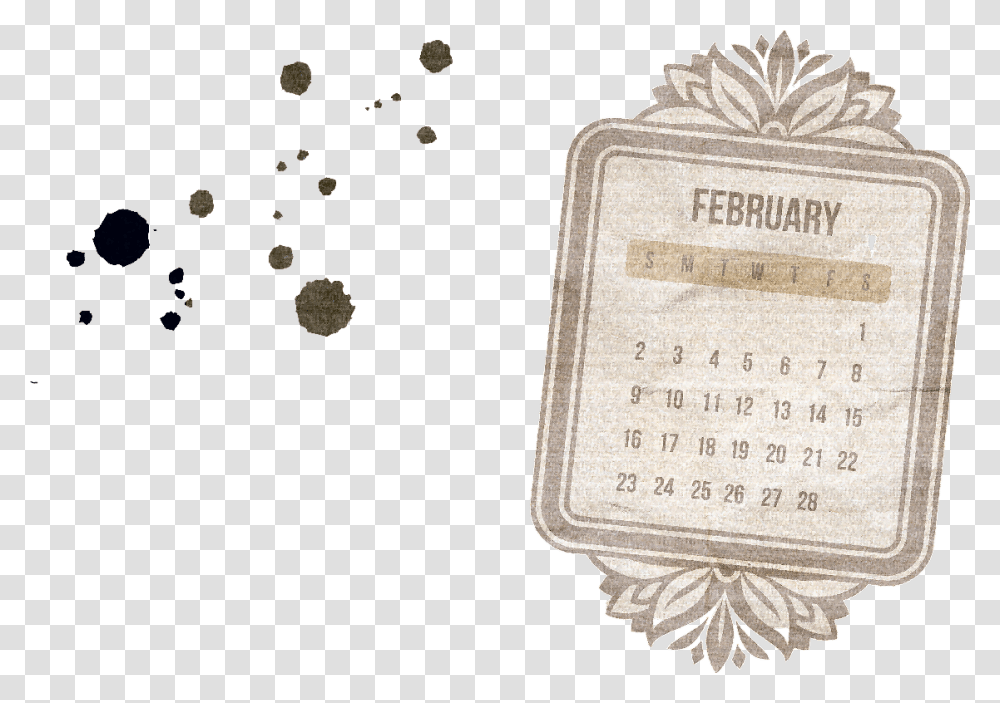 Calendario Vintage Febrero Calendario Vintage, Rug, Page, Paper Transparent Png