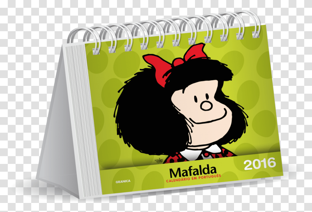 Calendrio De Mesa Mafalda Em Portugus Cartoon, Advertisement, Poster, Giant Panda, Wildlife Transparent Png