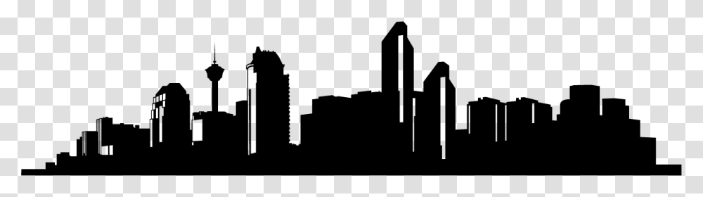 Calgary City Skyline Black And White, Nature, Outdoors, Night, Astronomy Transparent Png