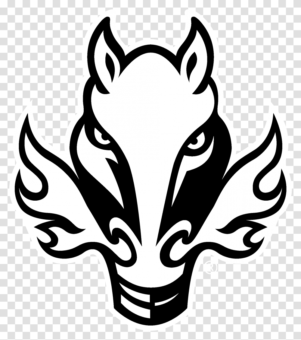 Calgary Flames Logo Black And White Calgary Flames Horse Head, Stencil, Dynamite, Bomb, Weapon Transparent Png
