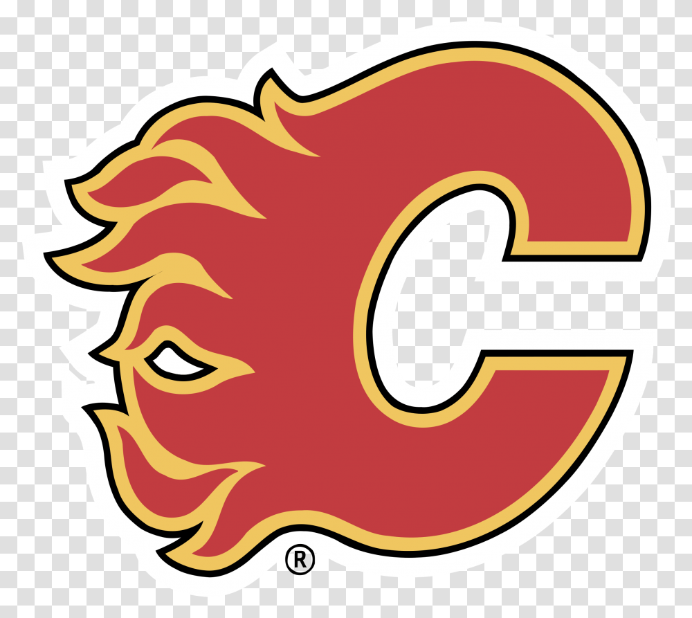 Calgary Flames Logo Calgary Flames, Label, Cow, Outdoors Transparent Png