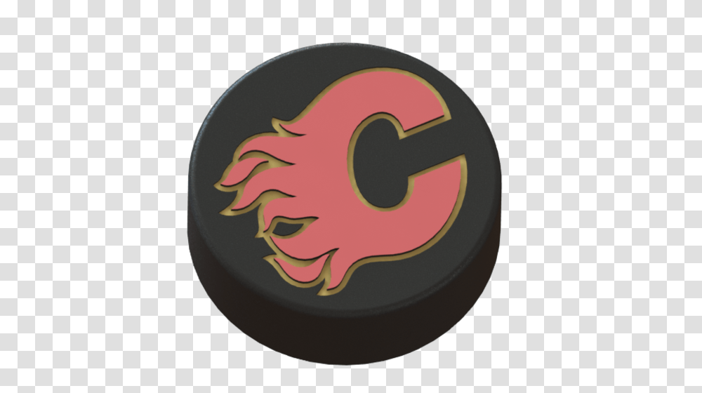 Calgary Flames Logo On Hockey Puck 3d Print Circle, Plant, Food, Fruit, Pillow Transparent Png