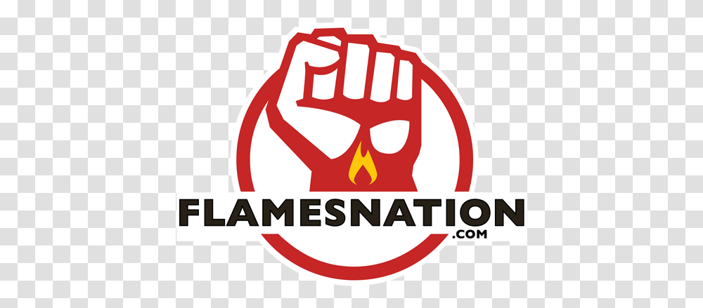 Calgary Flames Player Stats Flamesnation Logo, Symbol, Trademark, Hand, Text Transparent Png