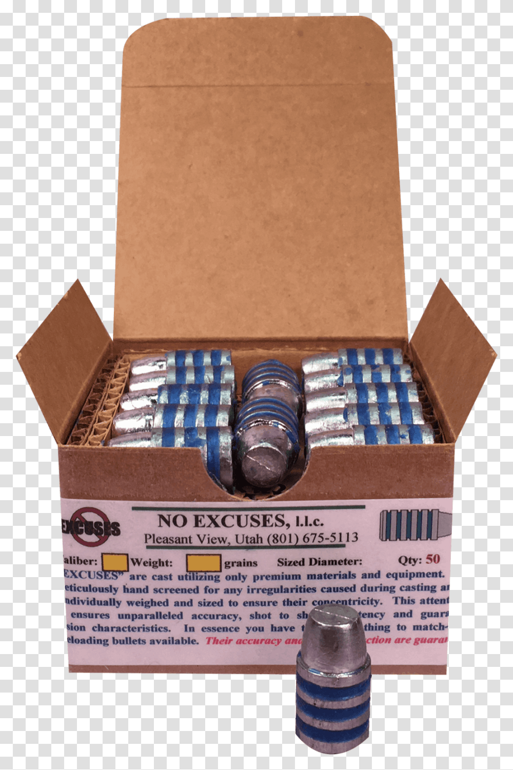 Caliber 535 Grain 54 Caliber Muzzleloader Bullets, Box, Carton, Cardboard, Treasure Transparent Png
