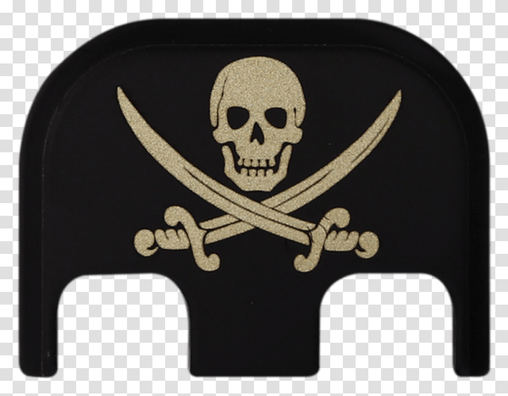 Calico Jack Brass Black Traditional Finish Back Plate Jolly Roger, Pirate Transparent Png