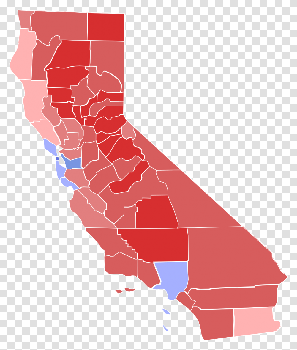 California 2018 Election Results By County, Map, Diagram, Atlas, Plot Transparent Png