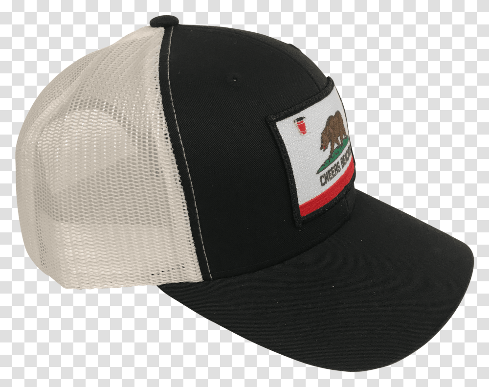 California Bear Flag Cheers Beaches Trucker Hat Baseball Cap, Clothing, Apparel Transparent Png