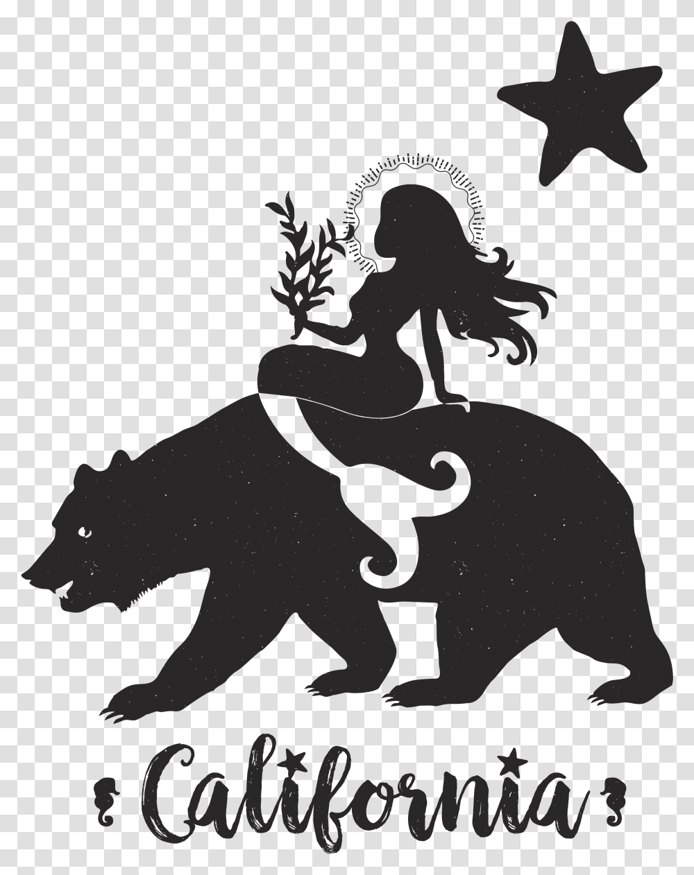 California Bear, Silhouette, Person, Human, Poster Transparent Png