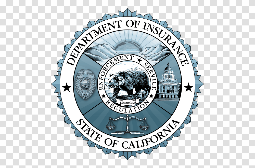 California Department Of Insurance, Logo, Clock Tower, Label Transparent Png