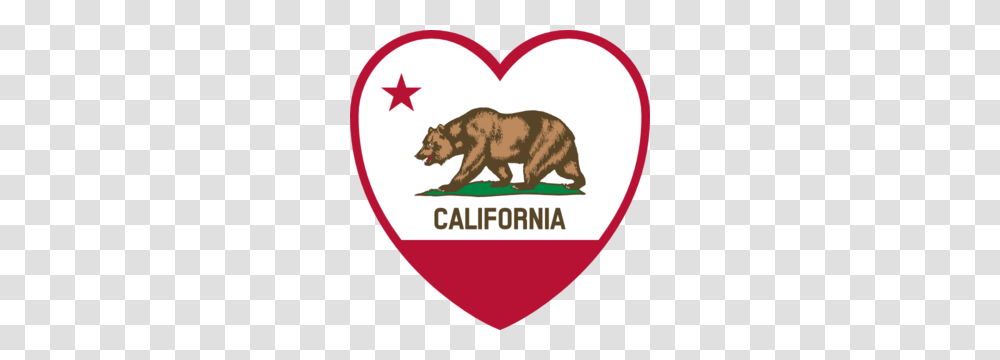 California Flag Heart Clip Art, Wildlife, Animal, Mammal, Bear Transparent Png
