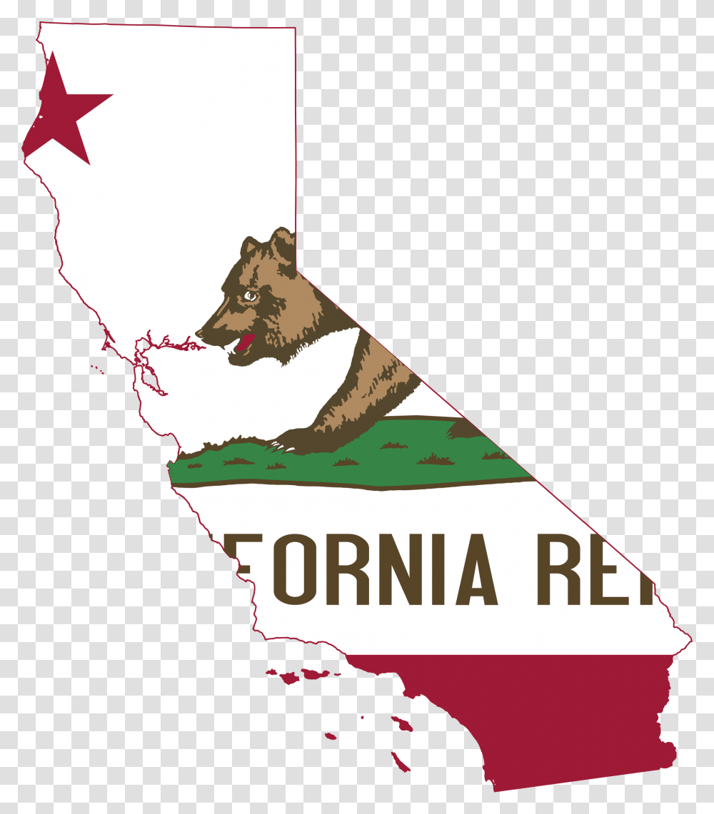 California Map With Flag, Mammal, Animal, Wildlife Transparent Png
