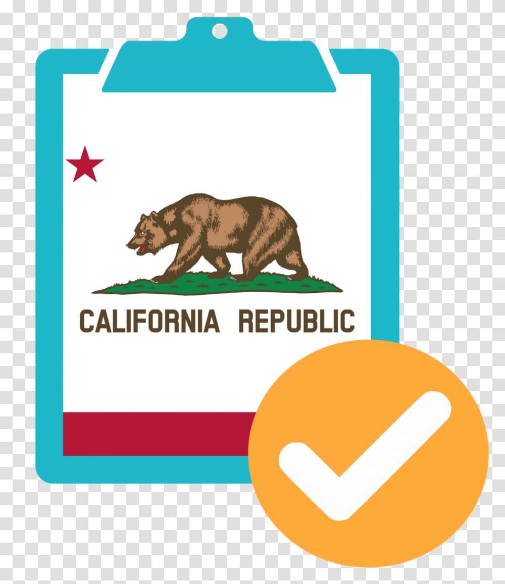 California State Flag Download California State Flag, Mammal, Animal, Label Transparent Png