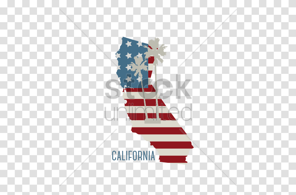 California State Map With Palm Trees Vector Image, Stocking, Gift, Christmas Stocking Transparent Png