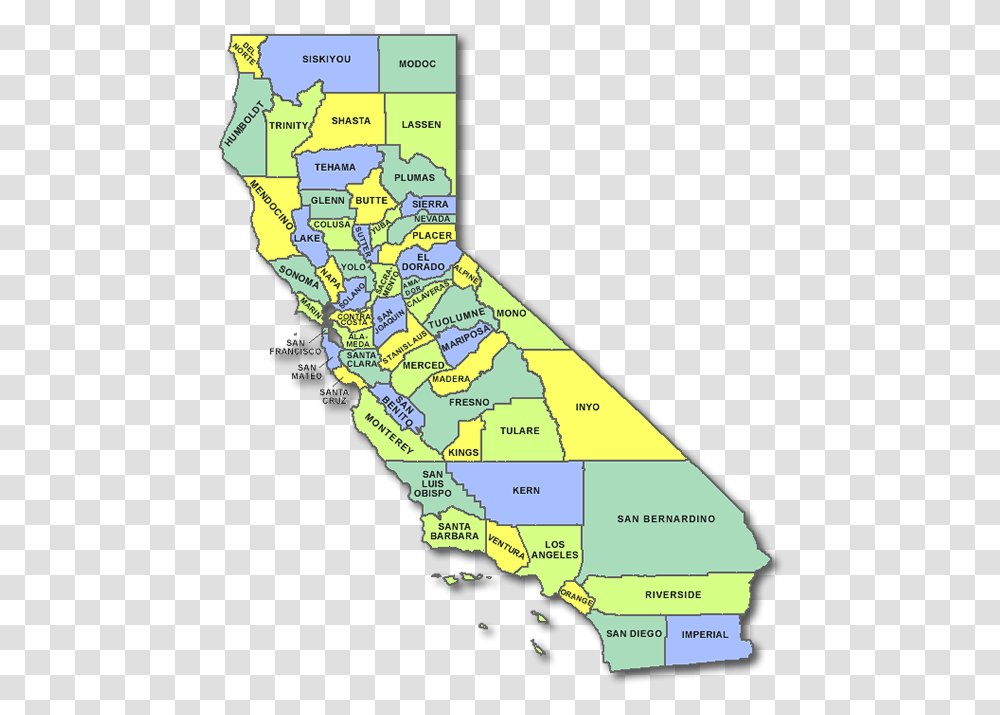 California State Outline Central California Counties All The Countries In California, Map, Diagram, Plot, Atlas Transparent Png