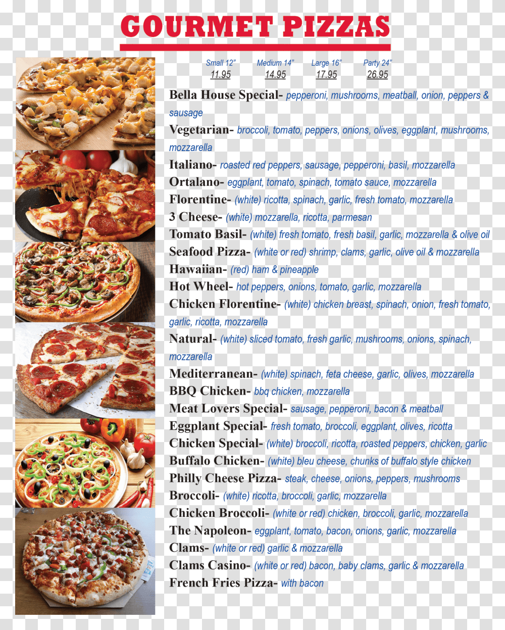 California Style Pizza, Menu, Food, Poster Transparent Png
