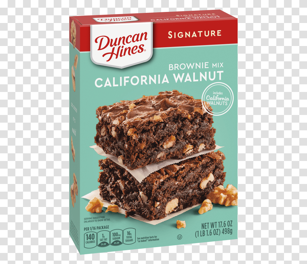 California Walnut Brownie Mix Duncan Hines, Chocolate, Dessert, Food, Cookie Transparent Png