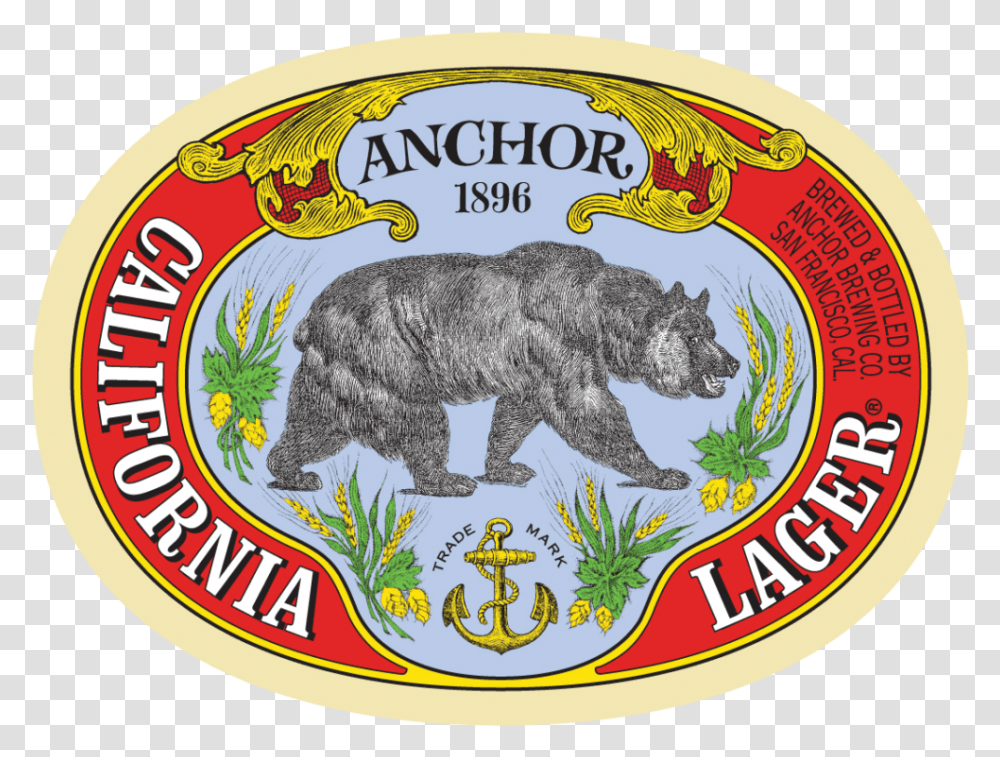 Californialager Label Hires Anchor Lager California Poster, Logo, Bear Transparent Png