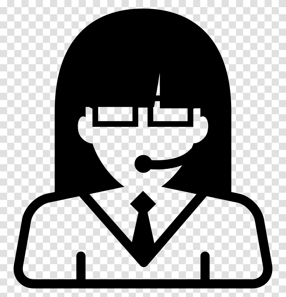 Call Center Girl Icon Free Download, Stencil, Label, Sticker Transparent Png