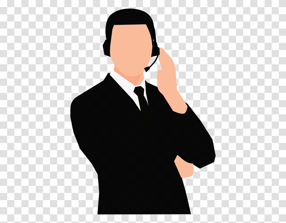 Call Center Vector, Person, Suit, Overcoat Transparent Png
