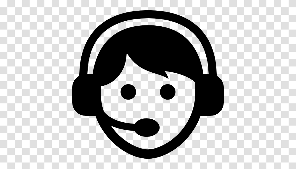 Call Center Worker With Headset Free Vector Icons Designed, Stencil, Logo, Trademark Transparent Png
