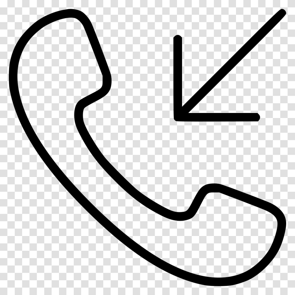 Call Handset Arrow Incoming Comments Clipart, Hook, Smoke Pipe, Stencil Transparent Png