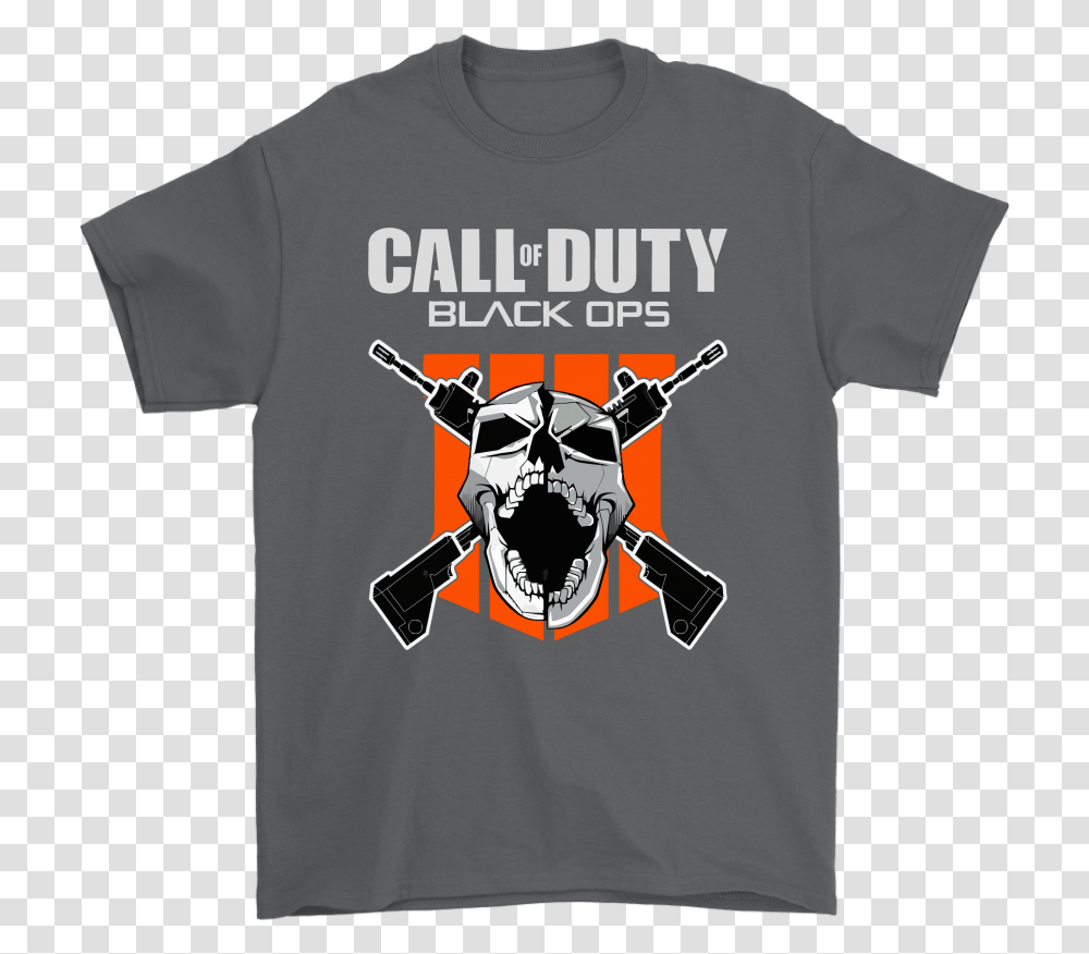 Call Of Duty Black Ops 4 Guns And Skull Shirts Exhale Panda, Apparel, T-Shirt, Sleeve Transparent Png
