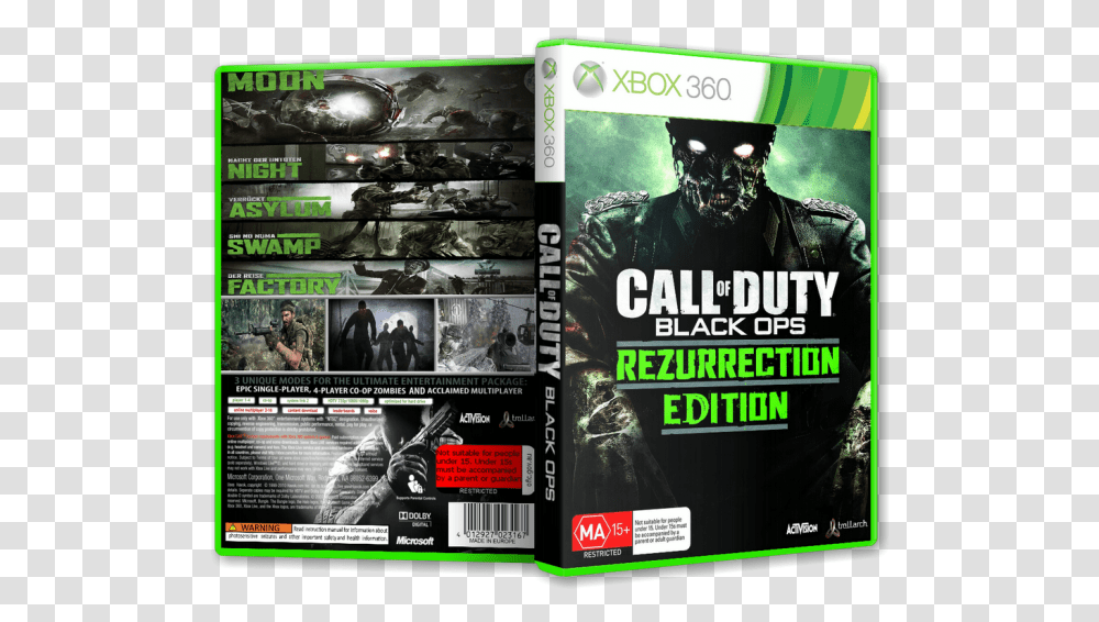 Call Of Duty Black Ops Box Art Cover Call Of Duty Black Ops Zombies Xbox, Person, Human, Poster, Advertisement Transparent Png