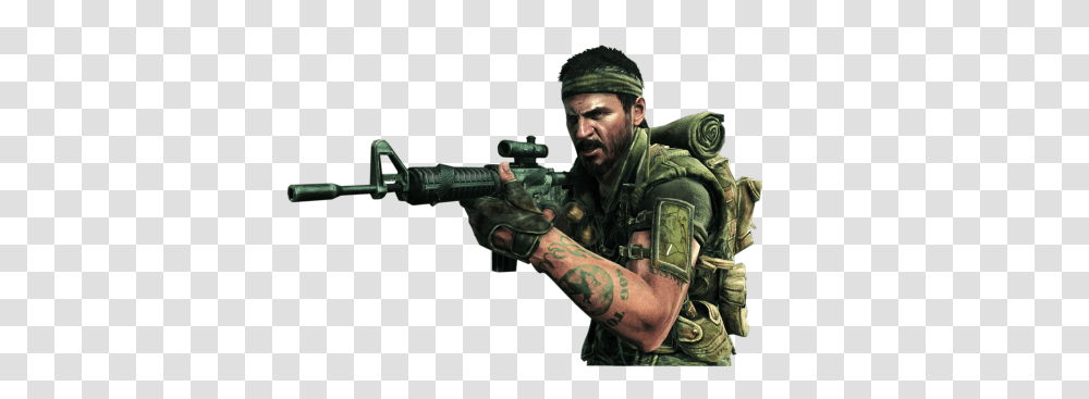 Call Of Duty Black Ops Extended Double Xp Weekend Gamingshogun, Person, Human, Weapon, Tattoo Transparent Png
