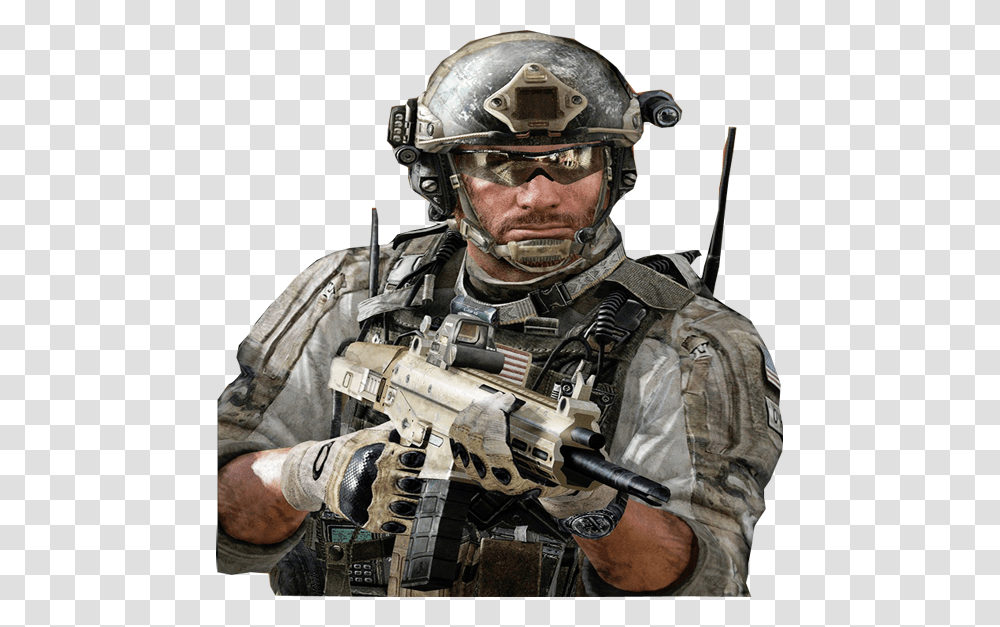 Call Of Duty Mw2 E Black Ops Soldier Call Of Duty, Helmet, Person, Military Transparent Png