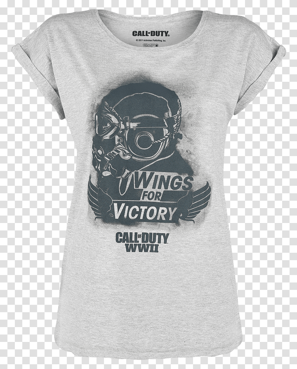 Call Of Duty Wwii Wings For Victory Girl Shirt Grau Active Shirt, Apparel, T-Shirt, Sleeve Transparent Png