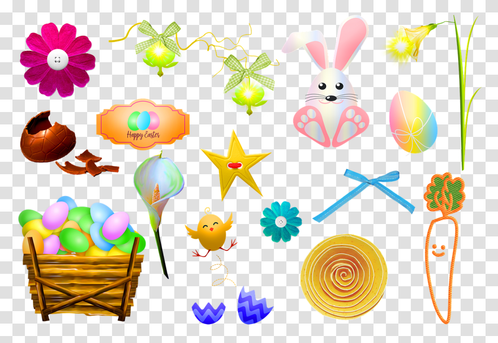 Calla Lily Easter Bunny Eggs Calla Lily Flowers Carrot Clip Art, Symbol, Star Symbol, Graphics, Birthday Cake Transparent Png
