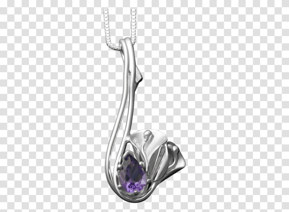 Calla Lily Pendant With Amethyst Locket, Cutlery Transparent Png