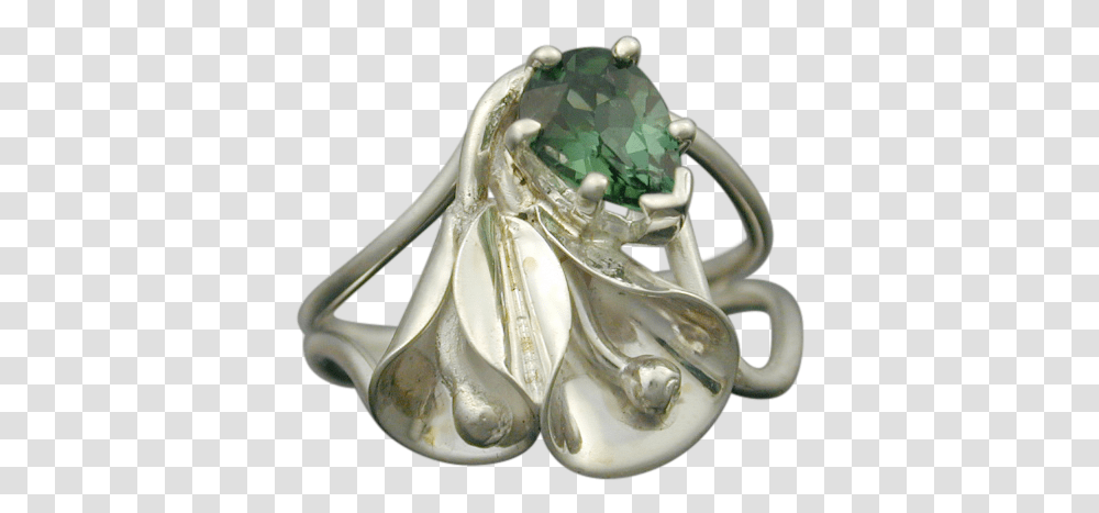 Calla Lily Ring With Green Tourmaline Locket, Accessories, Accessory, Jewelry, Gemstone Transparent Png