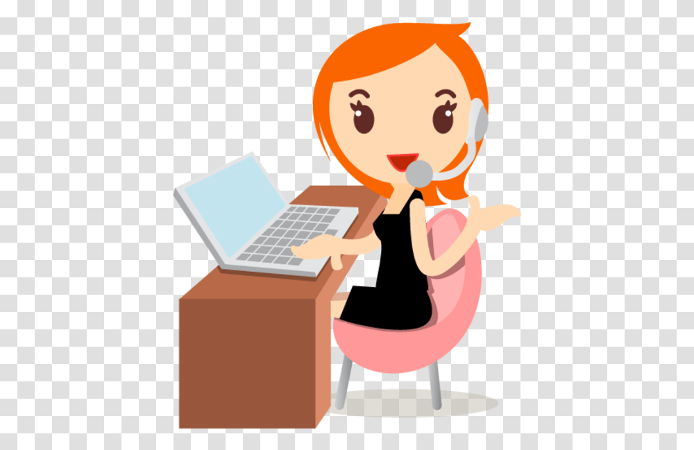 Callcenter Girls Orange Icon Free Images Animated Call Centre Agent, Computer, Electronics, Pc, Female Transparent Png