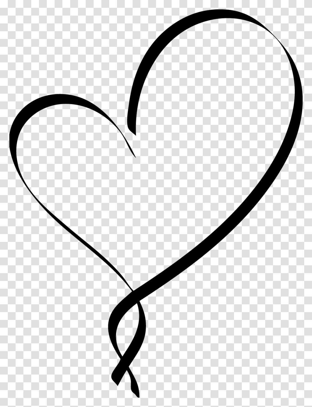 Calligraphy Heart Outline, Bow, Label, Stencil Transparent Png