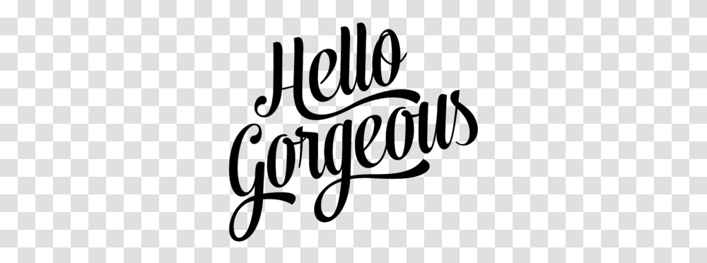 Calligraphy Hello Gorgeous, Gray, World Of Warcraft Transparent Png