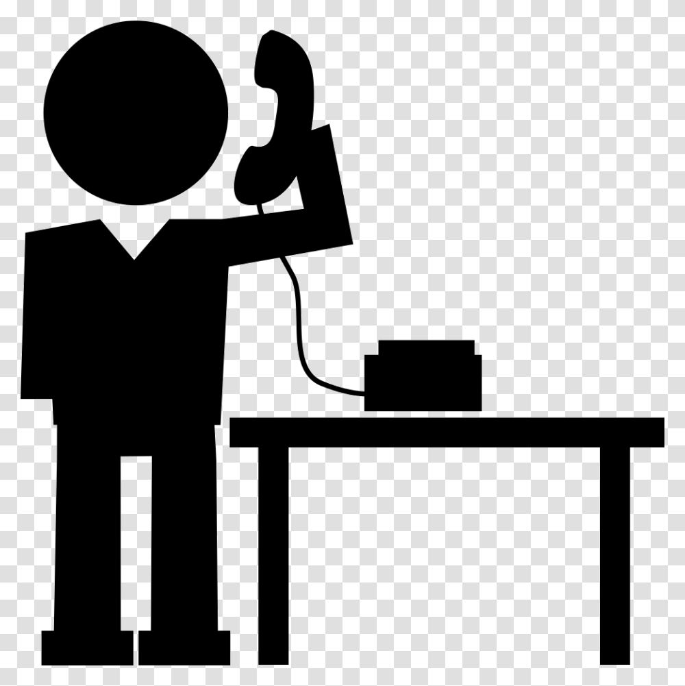 Calling Answer The Phone Icon, Cross, Silhouette, Standing Transparent Png