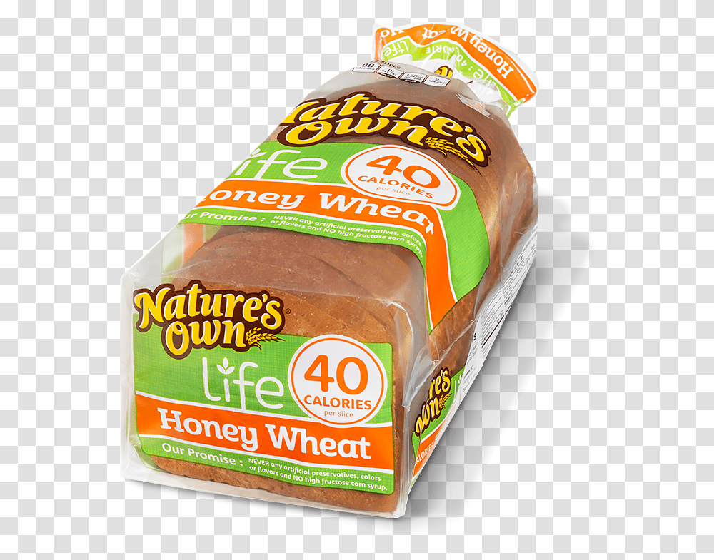Calories Honey Wheat - Nature's Own Bread Slice, Food, Bread Loaf, French Loaf, Plant Transparent Png