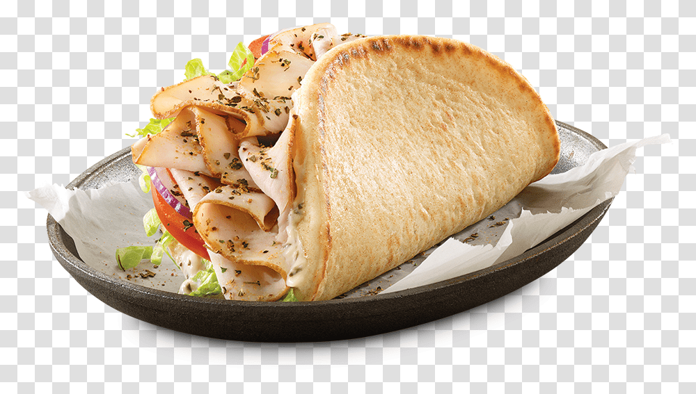 Calories In Arby's Turkey Gyro, Bread, Food, Pita, Dish Transparent Png