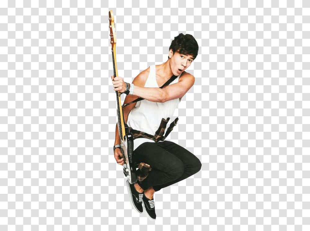 Calum Hood With Guitar, Person, Leisure Activities, Weapon Transparent Png