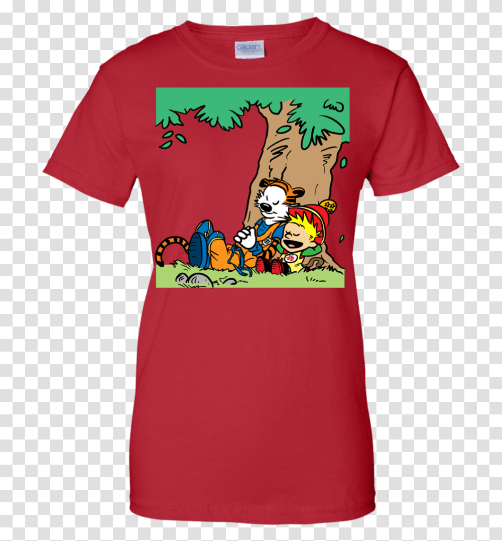 Calvin And Hobbes Dragon Ball Calvin And Hobbes Mashup T Shirt, Apparel, T-Shirt, Sleeve Transparent Png