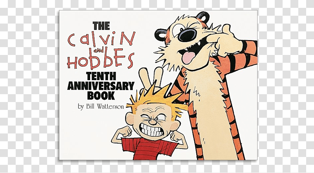 Calvin And Hobbes Tenth Anniversary Book, Animal, Advertisement, Mammal, Poster Transparent Png