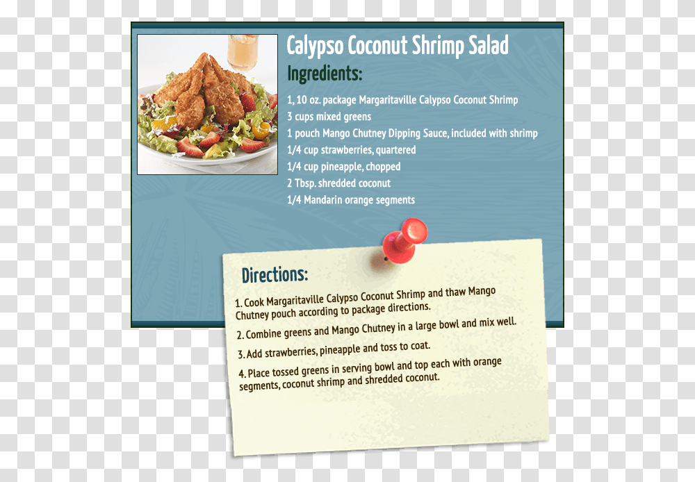 Calypso Coconut Shrimp Salad Tempura, Advertisement, Poster, Flyer, Paper Transparent Png
